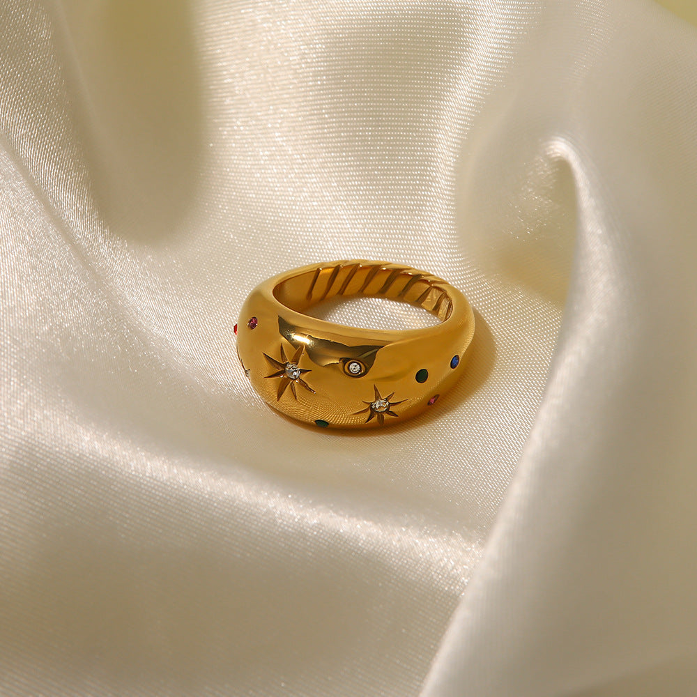 Gold Star Dome Ring