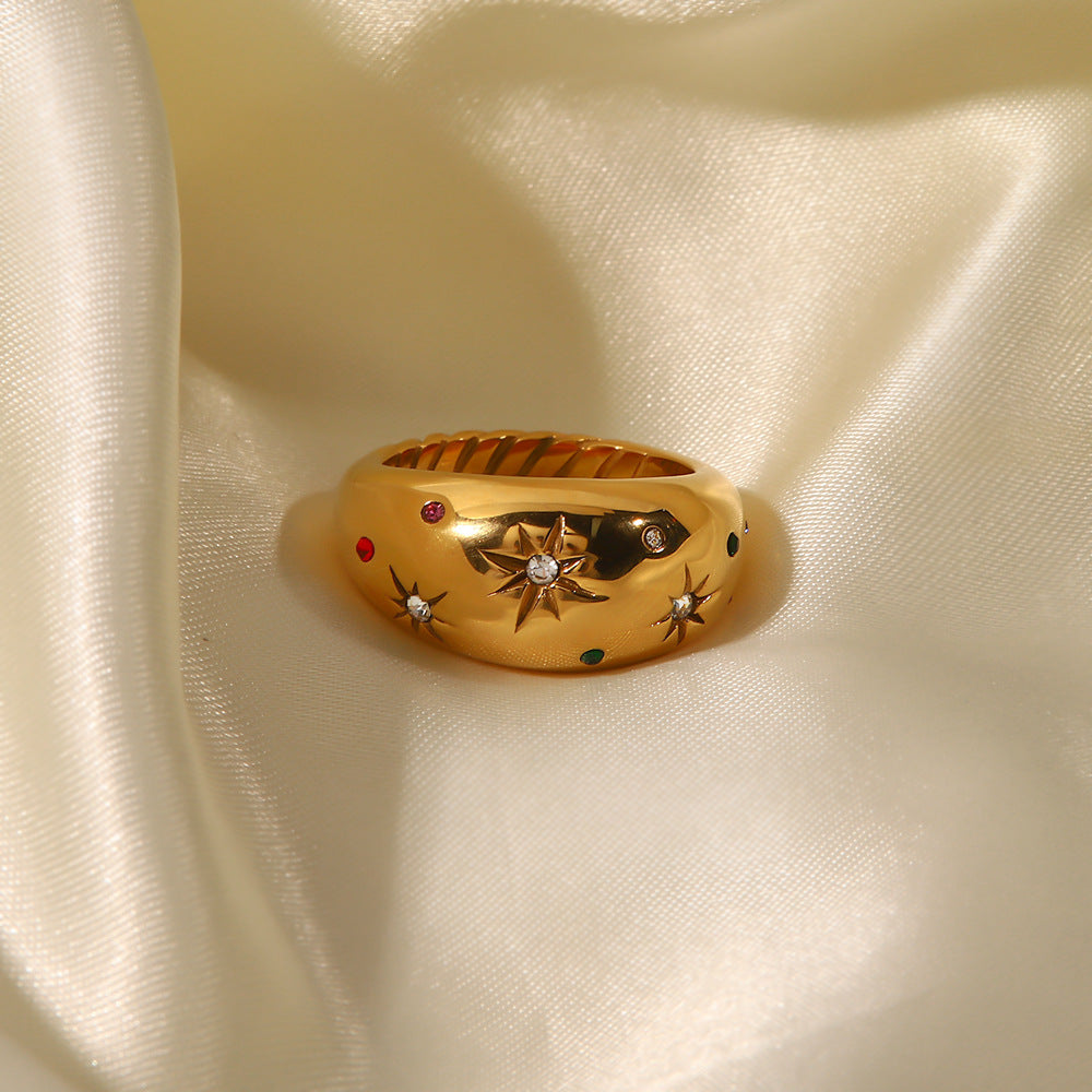 Gold Star Dome Ring