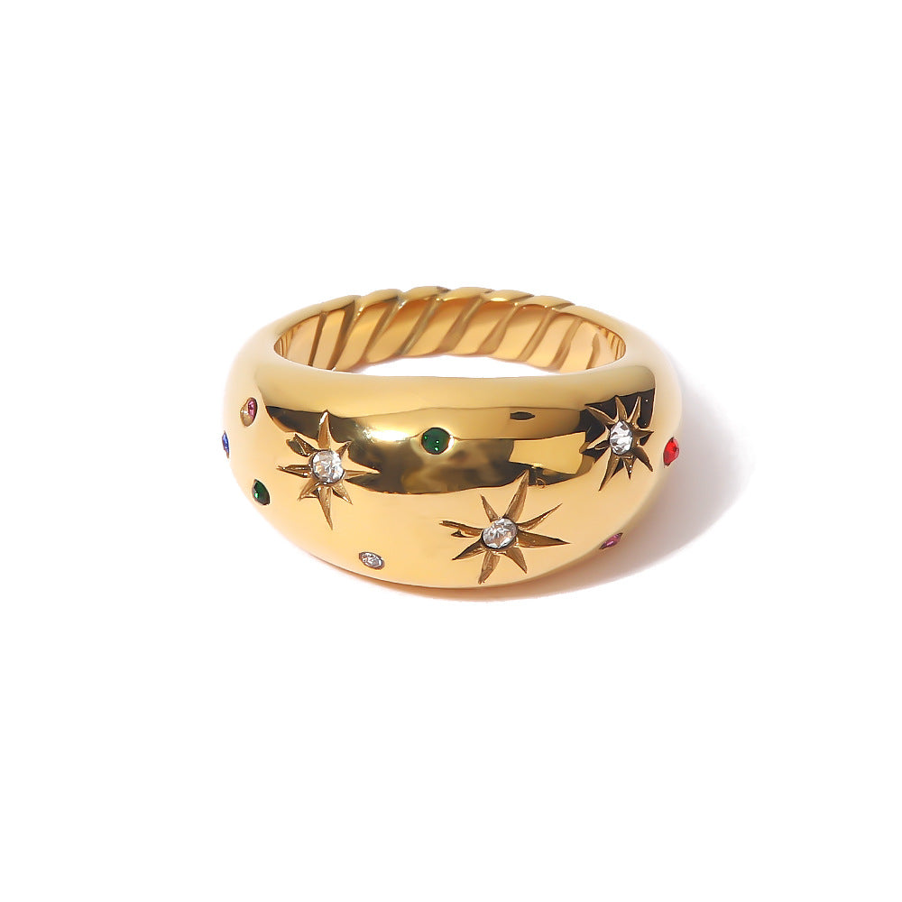 Gold Star Dome Ring