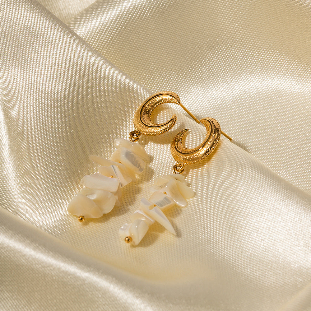 Gilded Luna Seashell Earrings