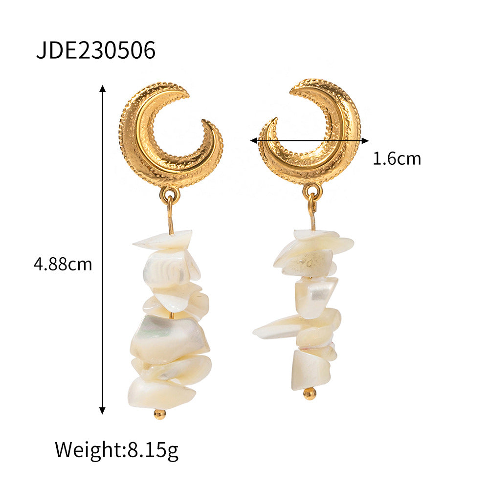 Gilded Luna Seashell Earrings