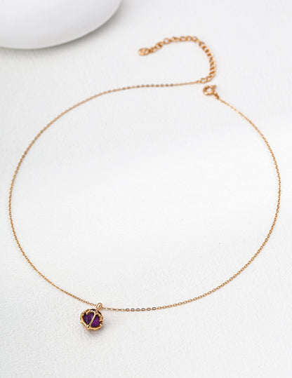 Silver Gemstone Necklace - Aurora Drop