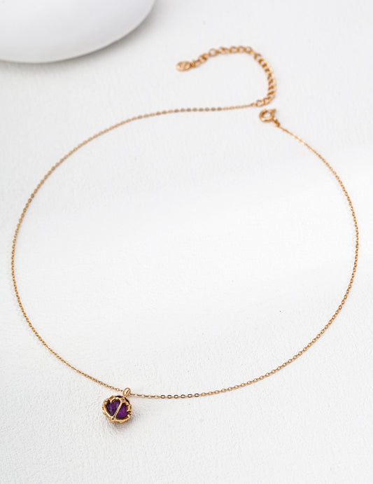 Silver Gemstone Necklace - Aurora Drop