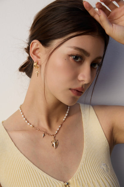 18k Gold Plated Charm Hoop Earrings - Nightfall