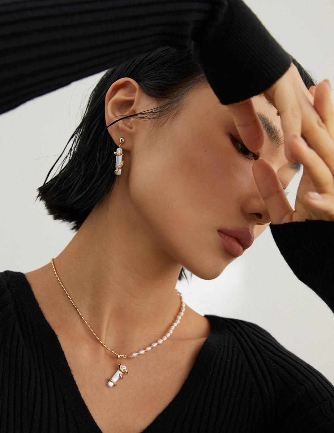 Natural Pearl Bar Shape Necklace – Current