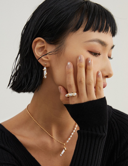 Natural Pearl Bar Shape Rings – Current