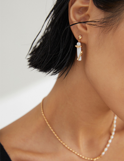 Natural Pearl Bar Shape Earrings – Current