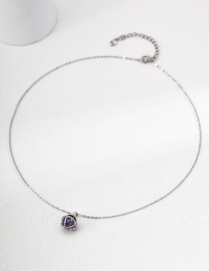 Silver Gemstone Necklace - Aurora Drop
