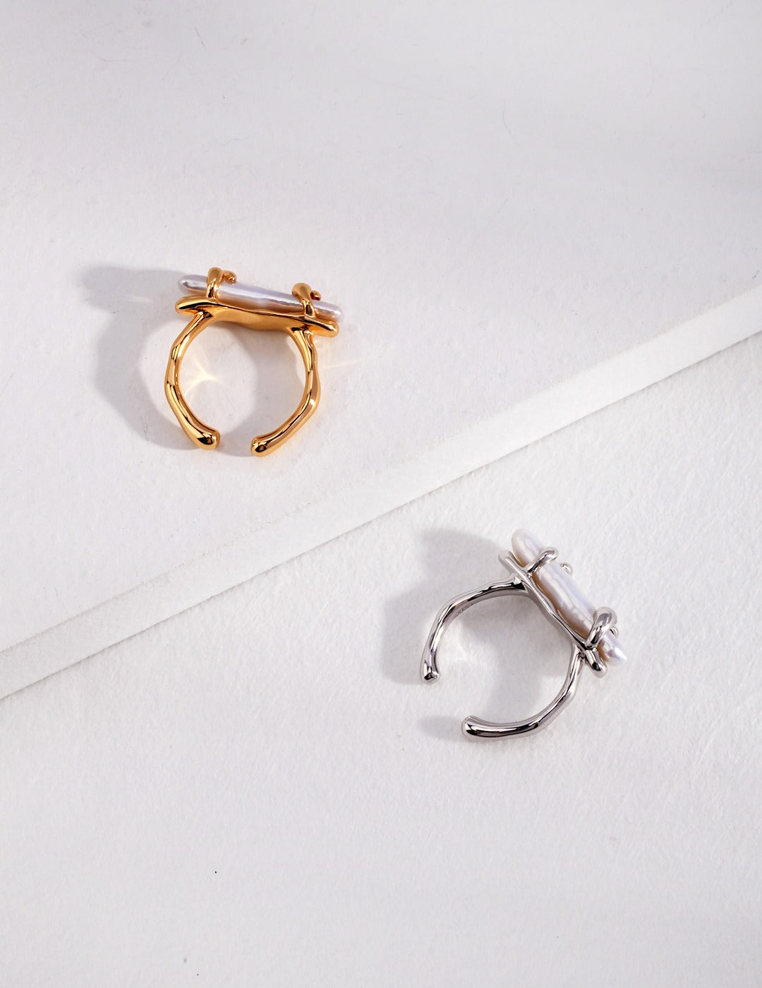Natural Pearl Bar Shape Rings – Current