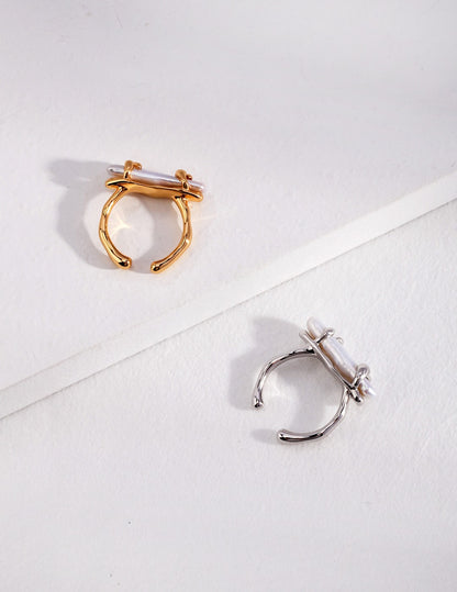 Natural Pearl Bar Shape Rings – Current