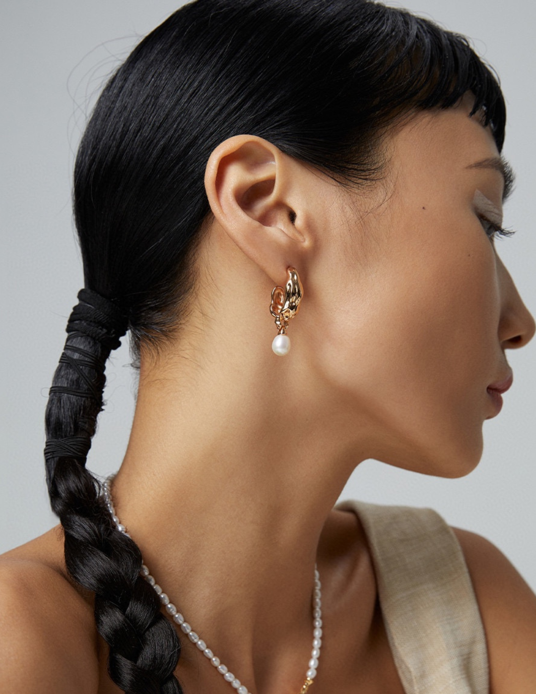 Gold Plated Natural Pearl Earrings – Flowline