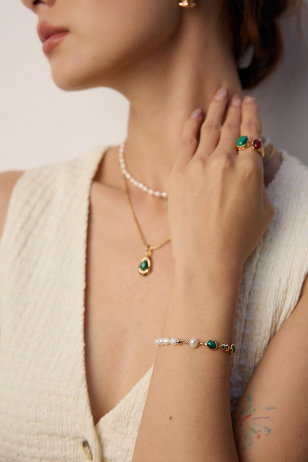 Malachite Pearl Bracelet - Muse