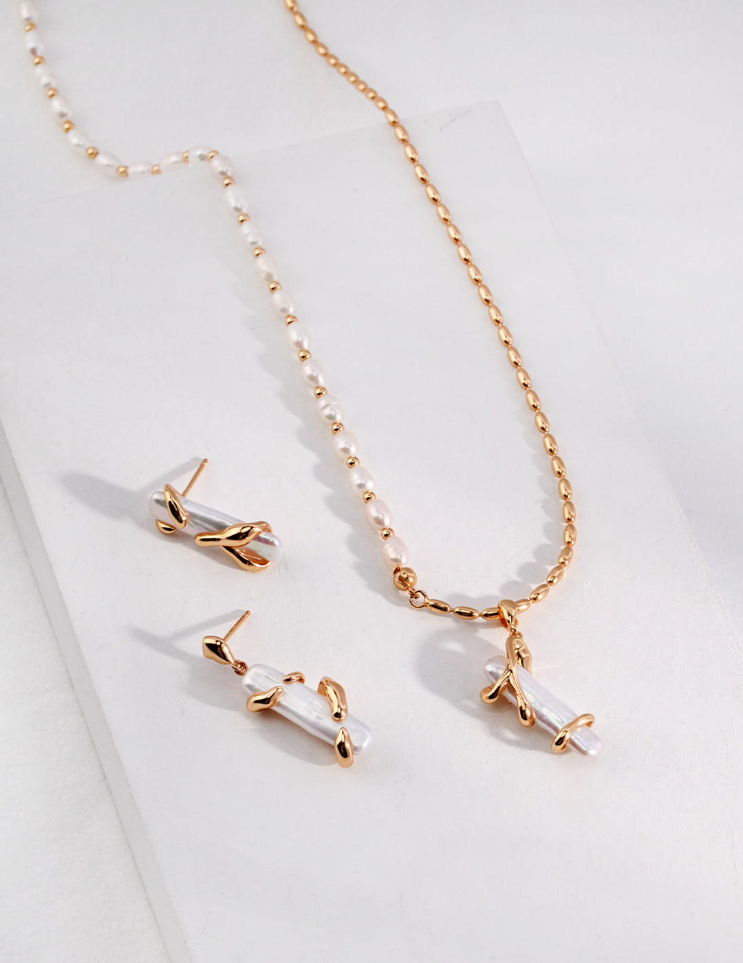 Natural Pearl Bar Shape Necklace – Current