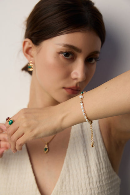 Malachite Pearl Bracelet - Muse