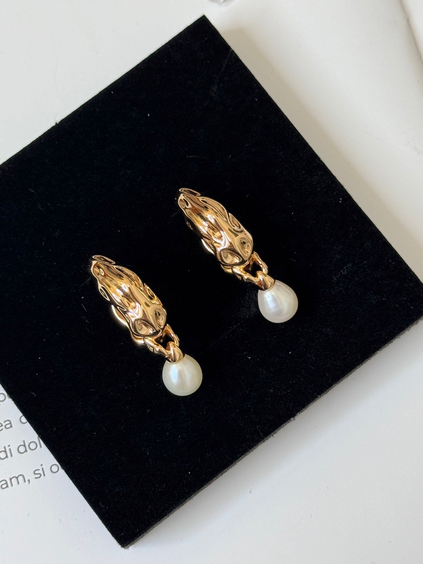 Gold Plated Natural Pearl Earrings – Flowline