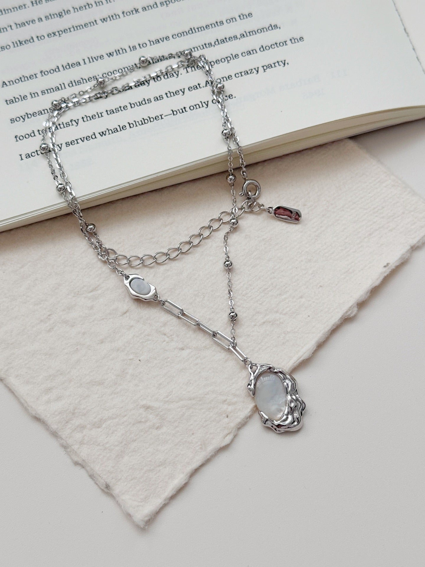 Gold Plated Mother of Pearl Necklace - Tide