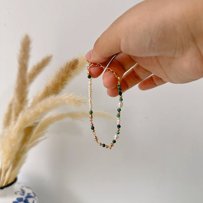 Gemstone & Pearl Beaded Bracelet - Meadow