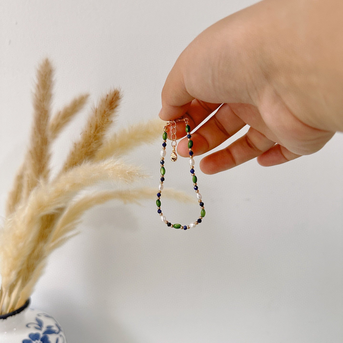 Gemstone & Pearl Beaded Bracelet - Meadow