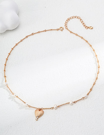 Heart Pearl Necklace – Whisper