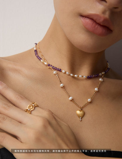 Heart Pearl Necklace – Whisper