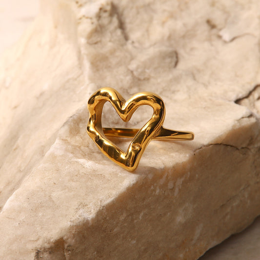 Minimalist Gold Heart Ring