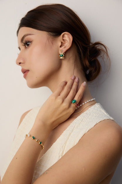 Malachite Pearl Bracelet - Muse