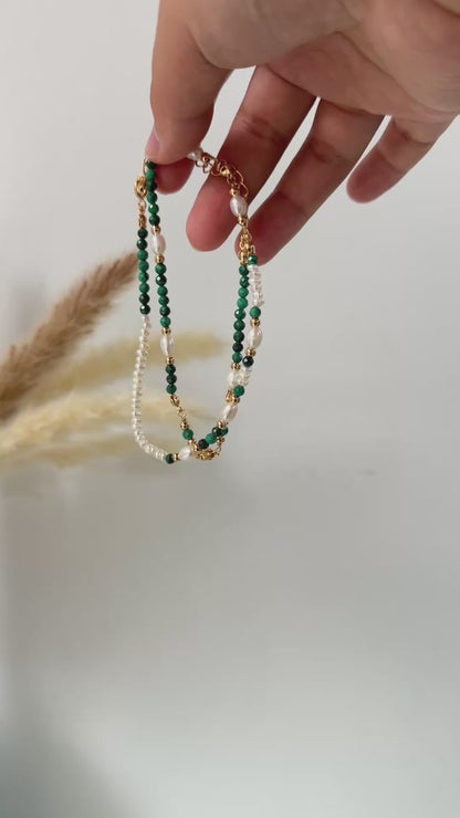 Gemstone & Pearl Beaded Necklace - Meadow