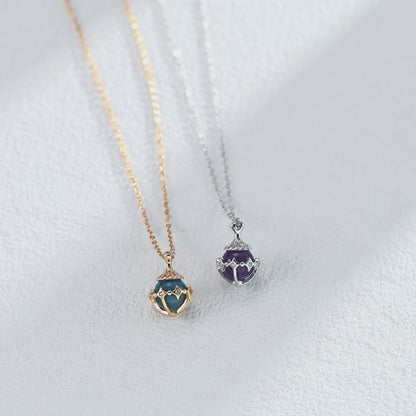 Silver Gemstone Necklace - Aurora Drop