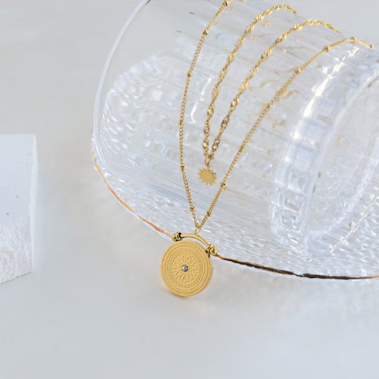 Gold Compass Necklace