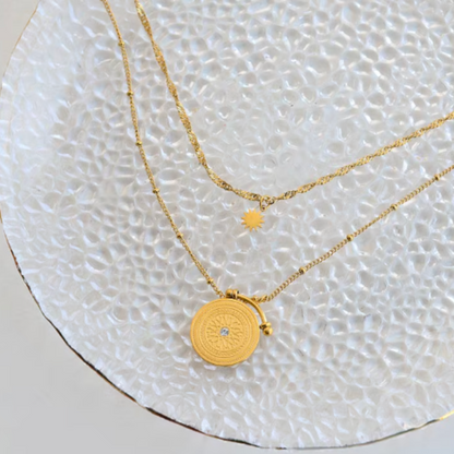 Gold Compass Necklace