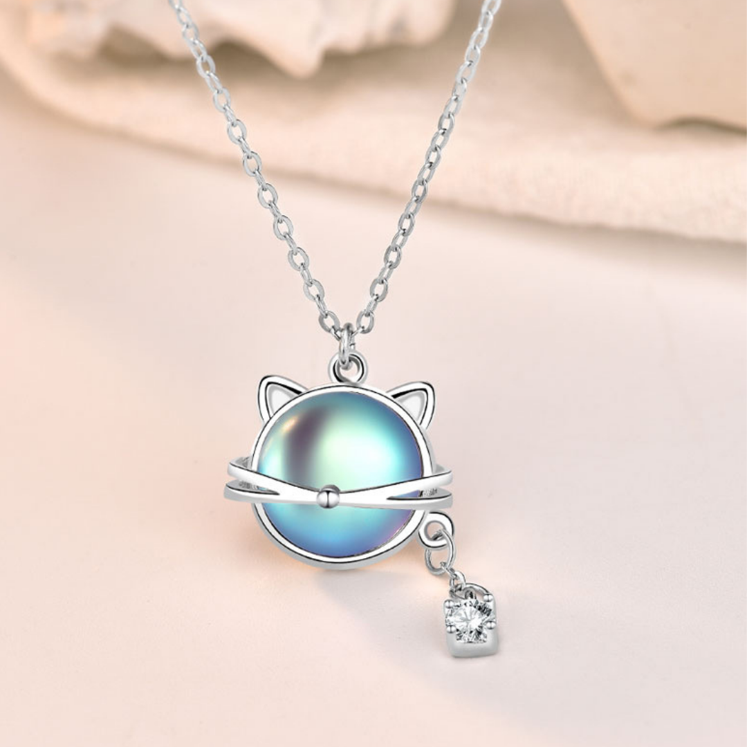 Luna Magic Cat Moonstone Necklace