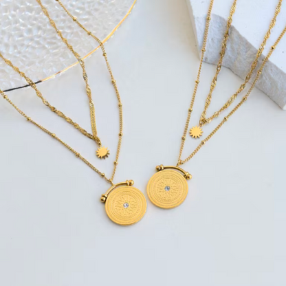 Gold Compass Necklace