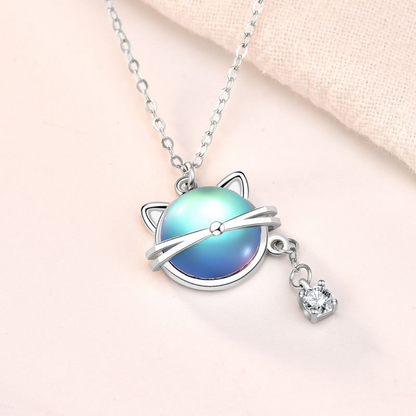 Luna Magic Cat Moonstone Necklace