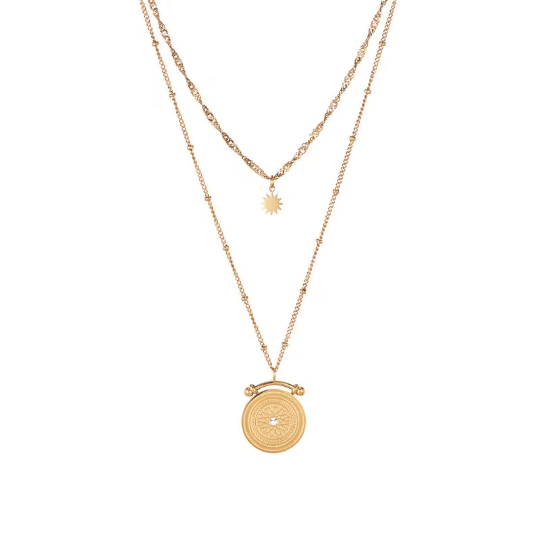 Gold Compass Necklace