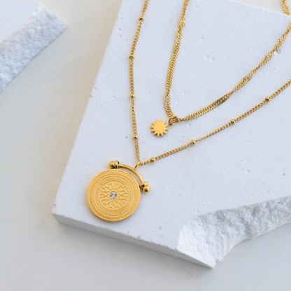 Gold Compass Necklace