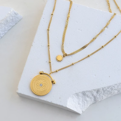 Gold Compass Necklace